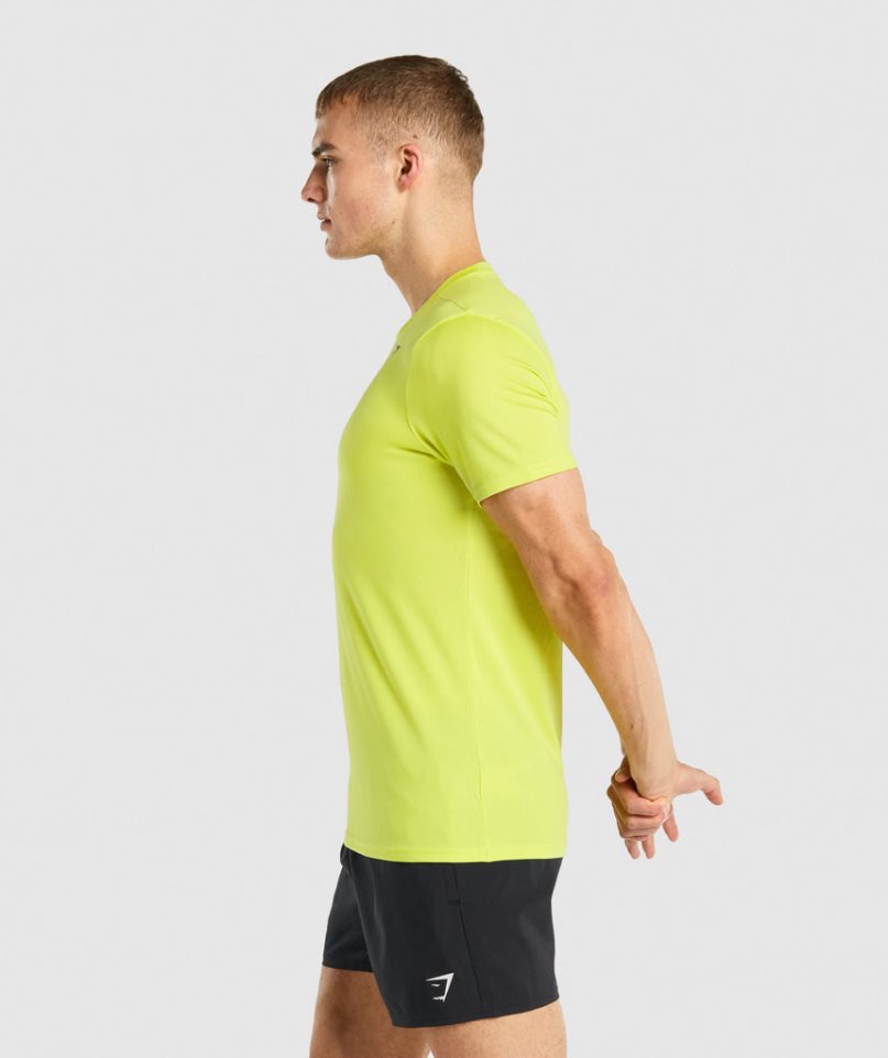 Men's Gymshark Arrival T-Shirts Yellow | NZ 6VIHFD